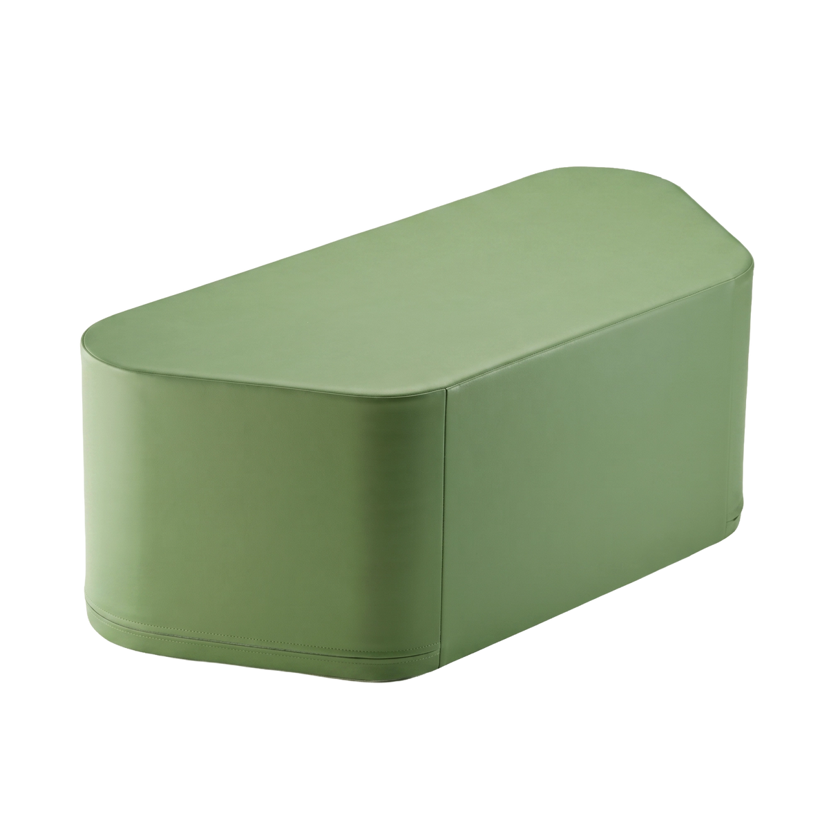 Hexagon bench play pouf in reseda green