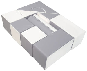 Grey & White Soft Play Castle Blocks