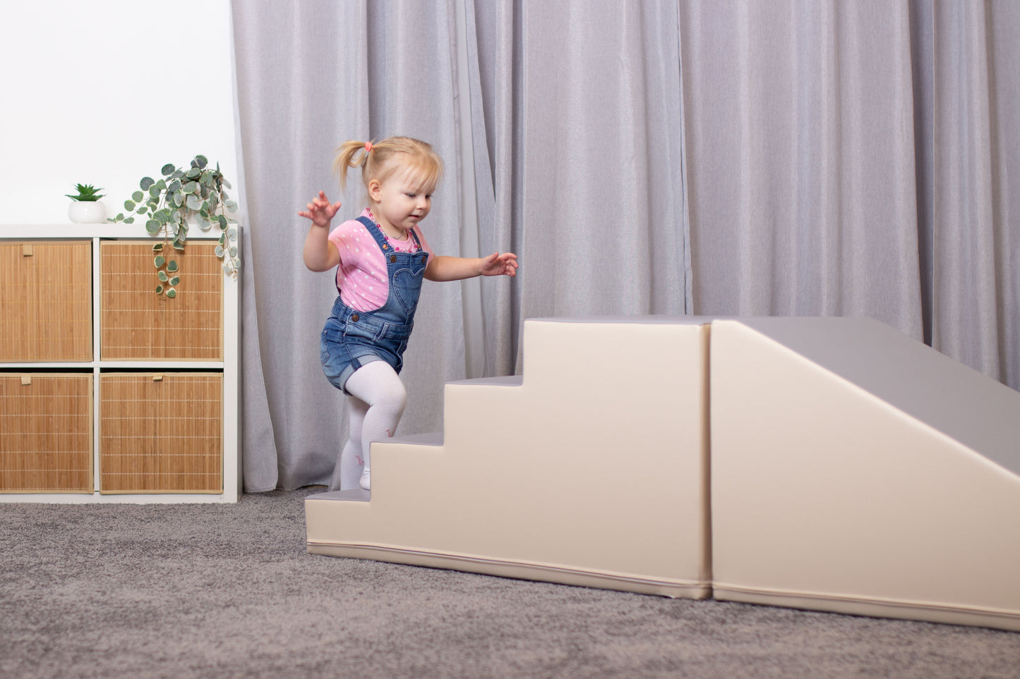 Beige & Grey Soft Play Slide