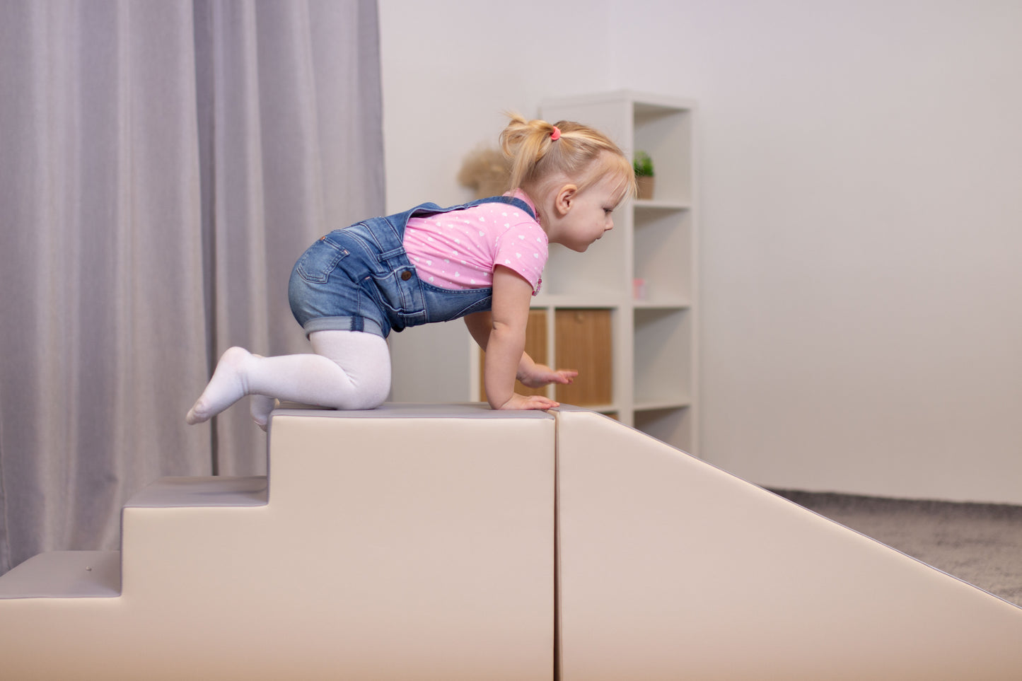 Beige & Grey Soft Play Slide