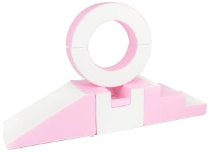Soft Play Slide with Hoop Pink and White