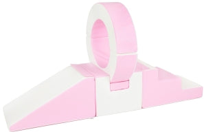 Soft Play Slide with Hoop Pink and White