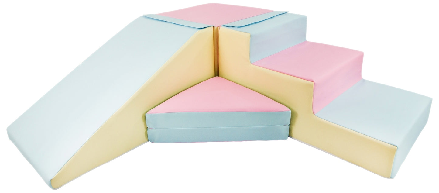 Soft Play Step and Slide Set - Yellow, Pink & Mint - Create your perfect Soft Play environment at home