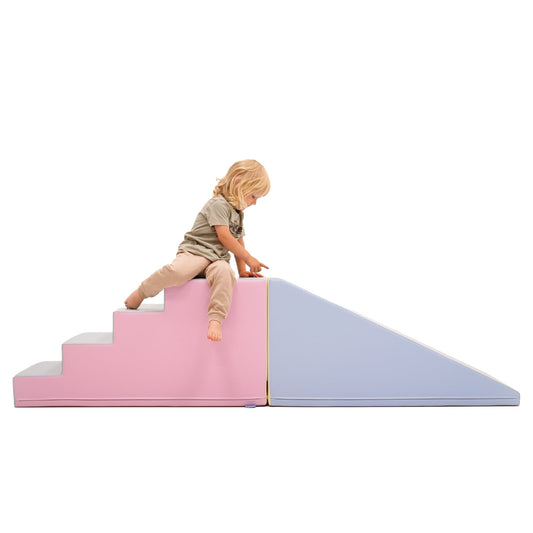 Mega Fun Slider foam step and slide set in light pastel - Black Friday soft play deals