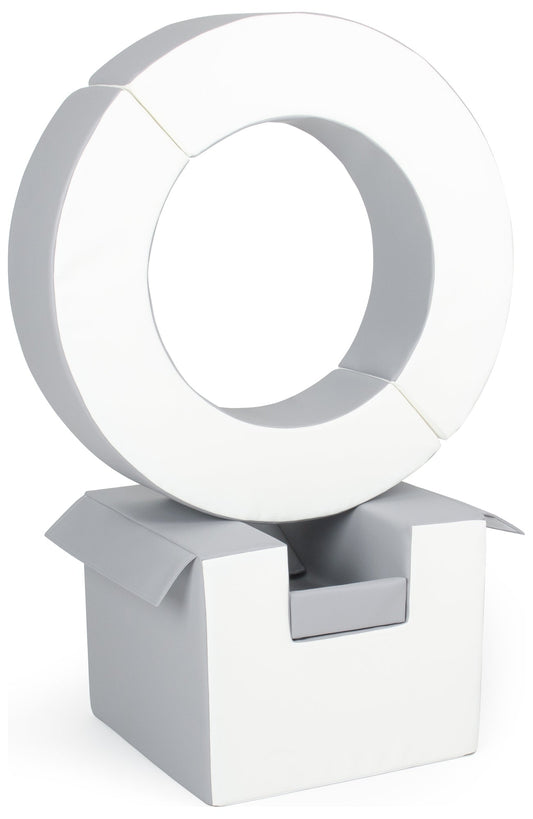 Mini hoop soft play set in white and grey