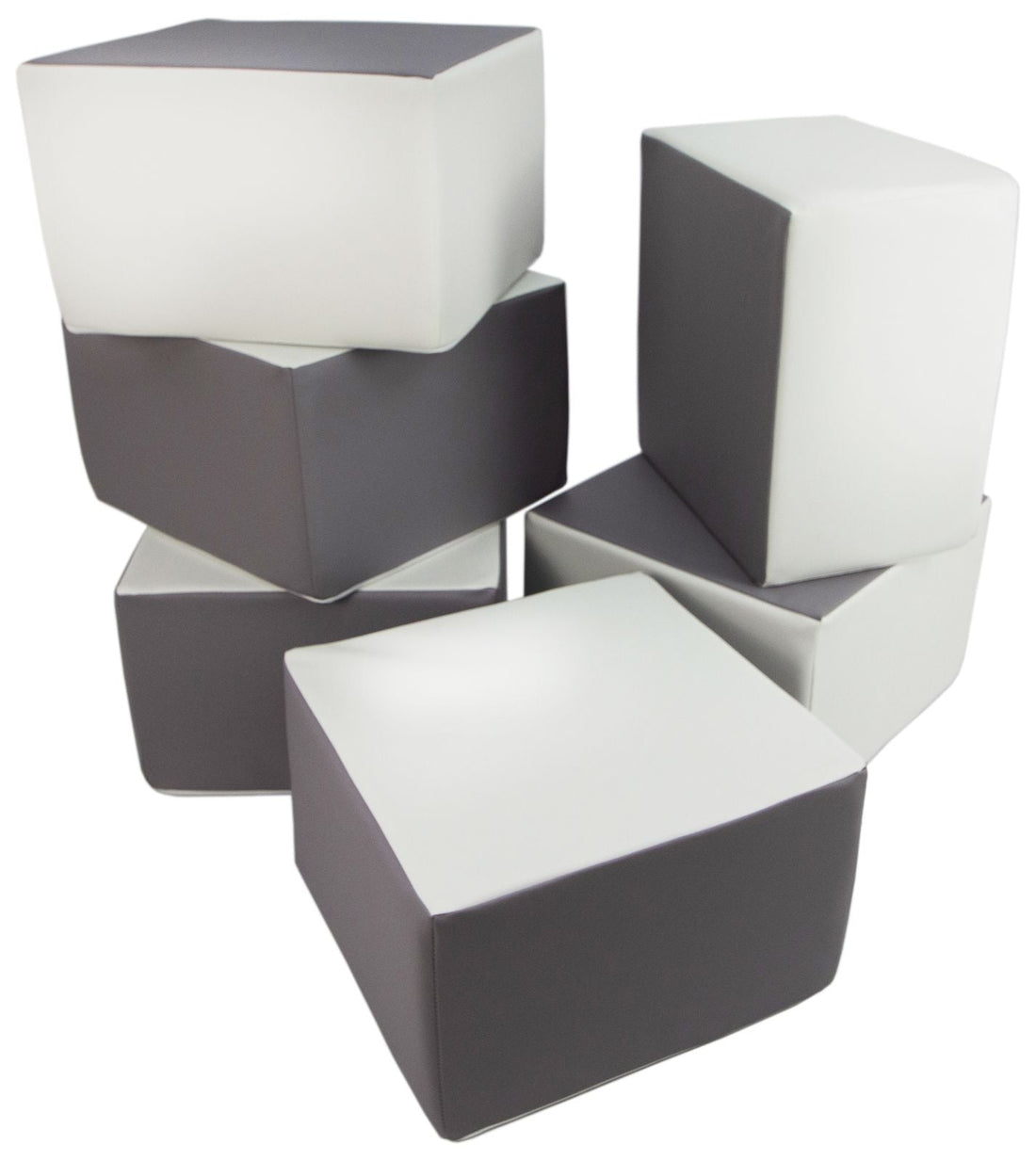 Large soft play cube set of 6 foam blocks