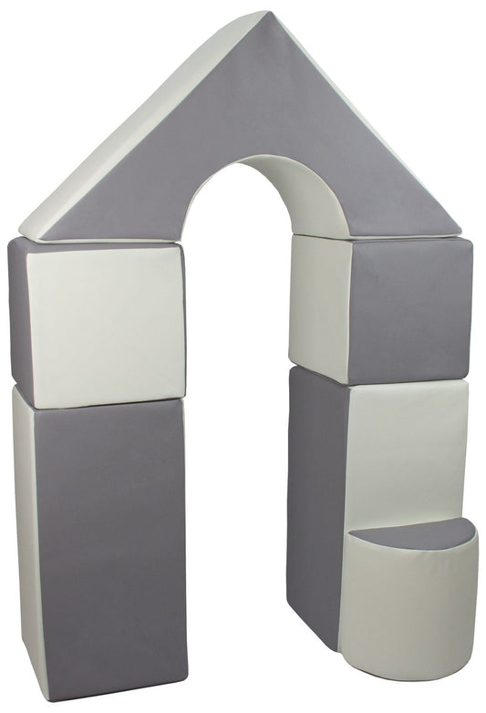 Mini castle foam soft play set in white and grey