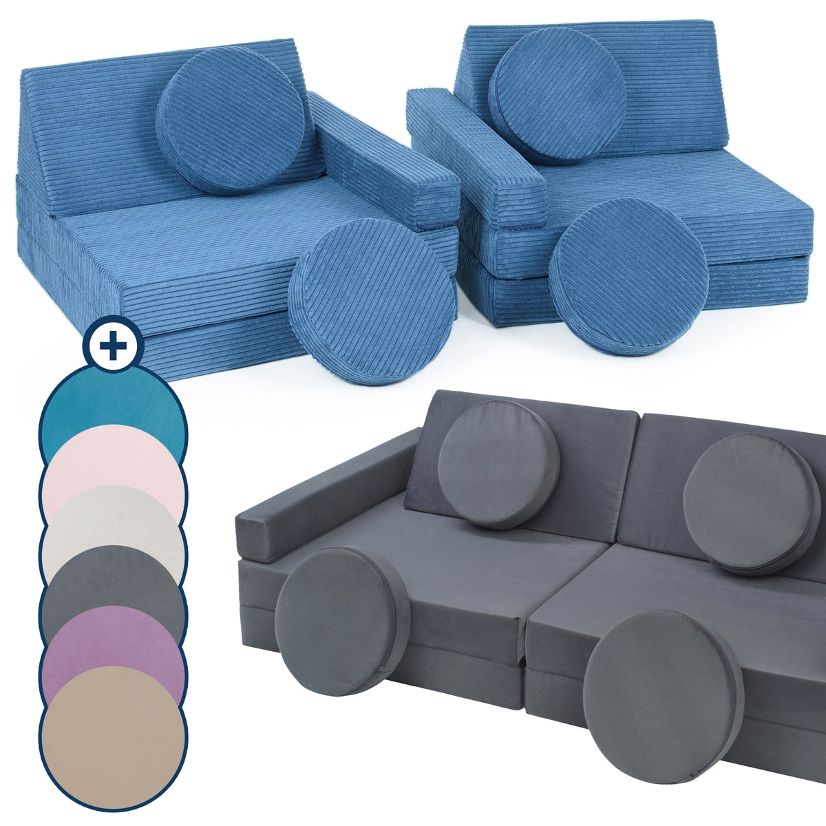Modular Foam Kids Sofa - Play Couch for Playrooms