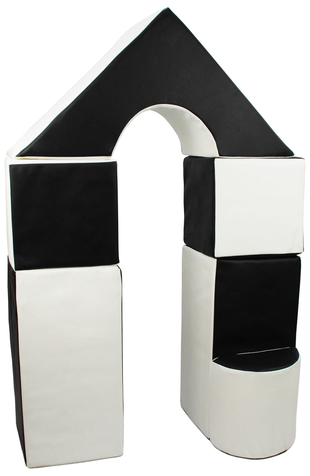 Foam Soft Play Mini Castle Set 6 Large Blocks for Toddlers - Black & White