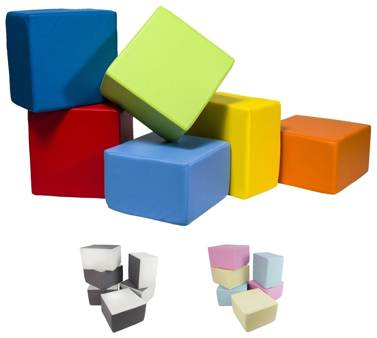 Foam Soft Play Large Cube Set 6 Blocks 40x40x25cm