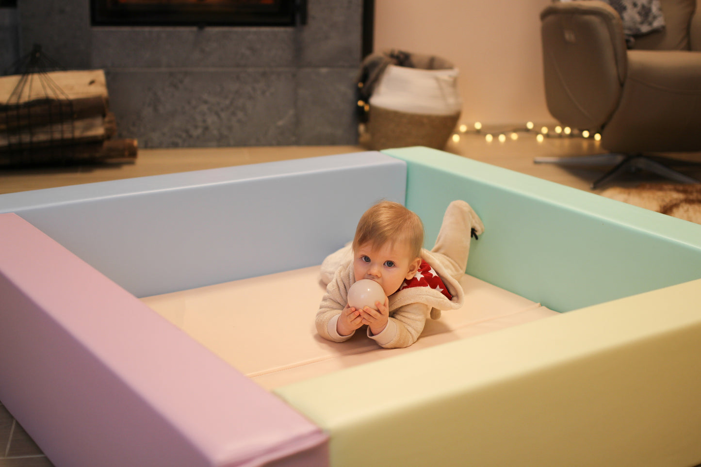 Pastel Play Ball Pit sage green colour - foam ball pit for children
