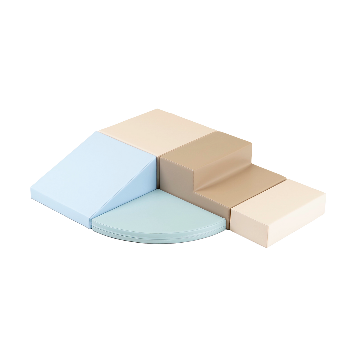 Corner Climber soft play set in earth pastel
