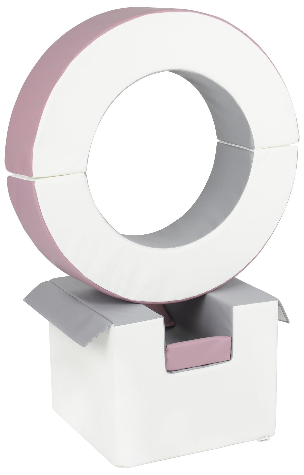 Foam Soft Play Mini Hoop Set 3 Large Blocks for Toddlers - White, Grey & Purple