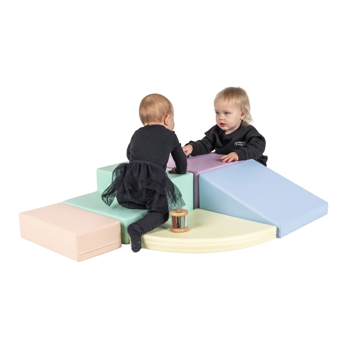Corner Climber soft play set in light pastel