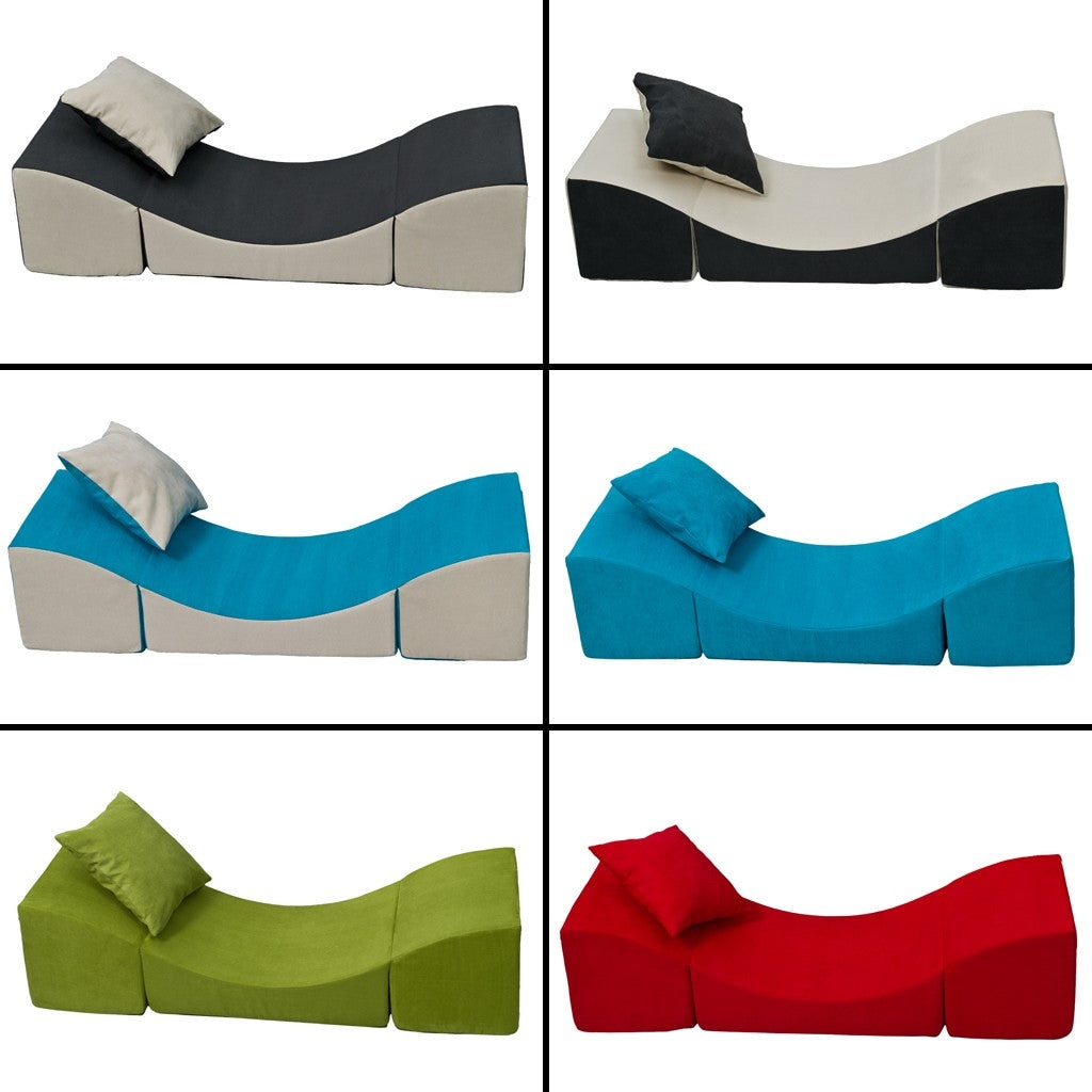 3-in-1 Children's Foam Lounger - Pouffe, Chaise & Table