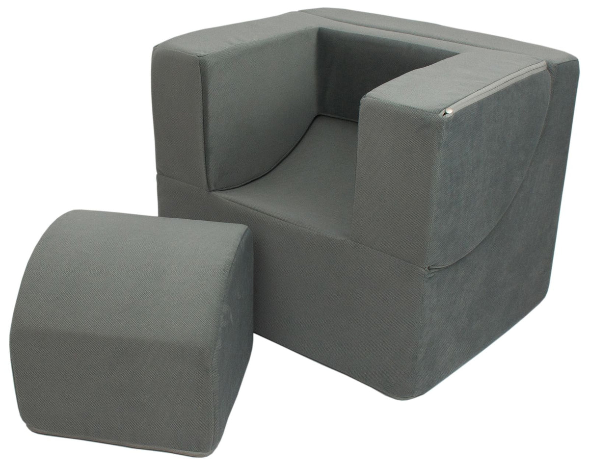 Folding Kids Foam Armchair - Grey
