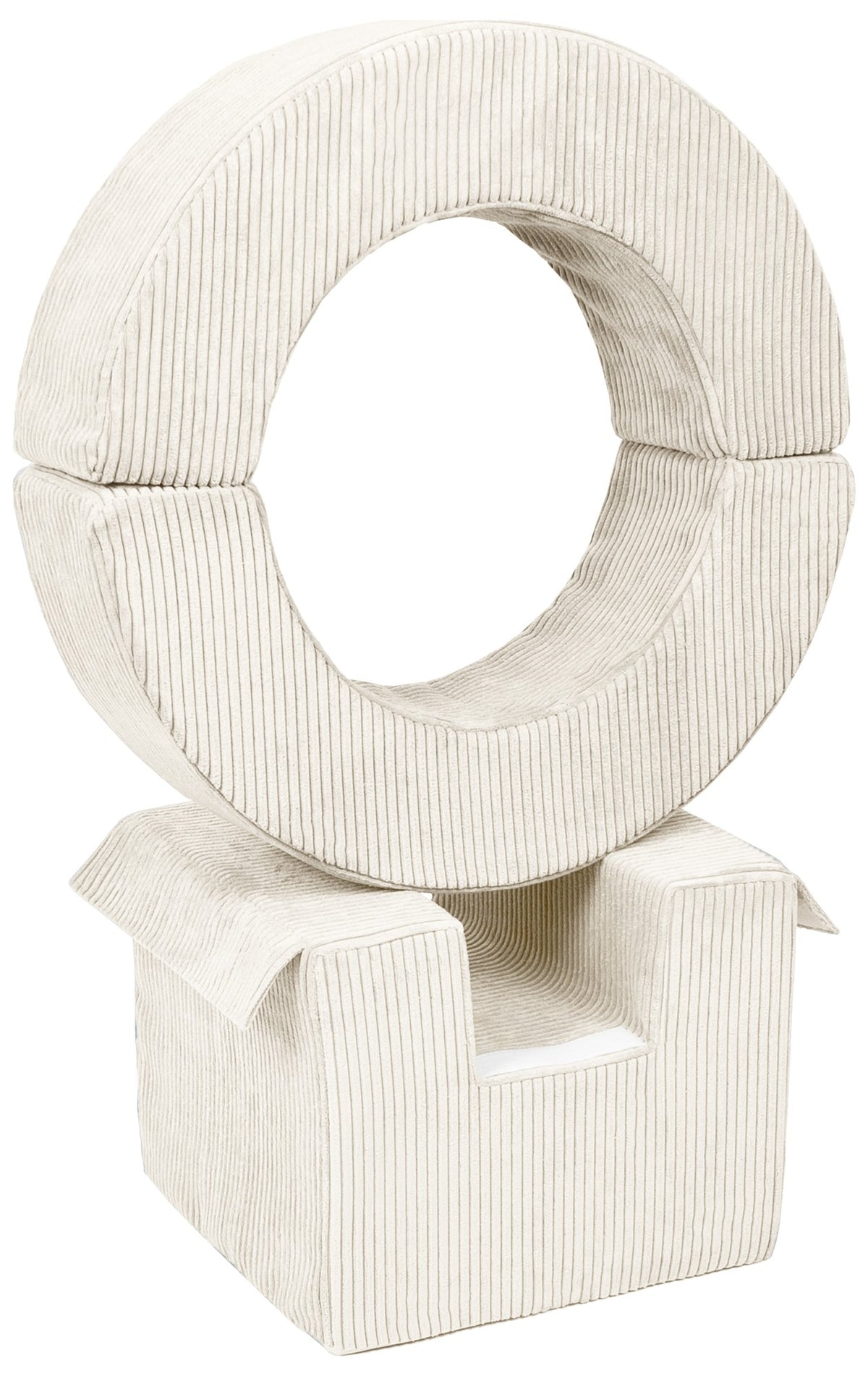 Foam Soft Play Mini Hoop Set 3 Large Blocks for Toddlers - Cream (Corduroy)