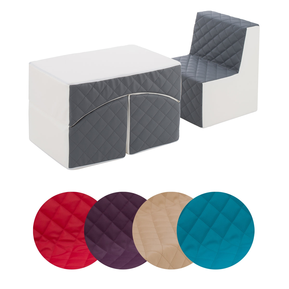 Quilted Eco Leather Kids Furniture - Chair & Lounger