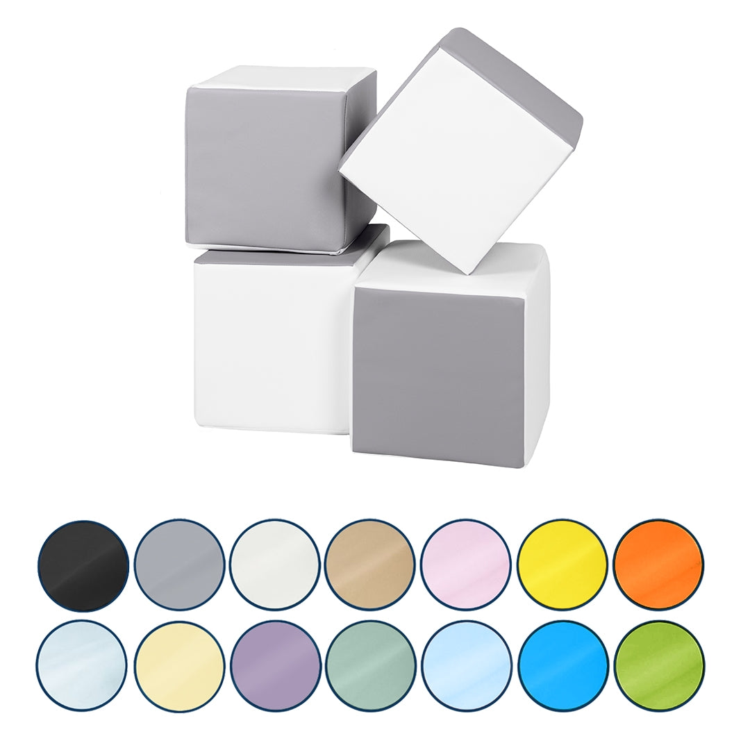Foam Soft Play Cube Set 4 Foam Blocks for Toddlers