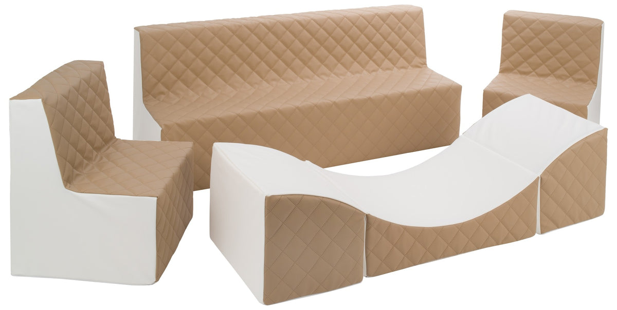 Quilted Eco Leather Kids Furniture Set 4 Piece