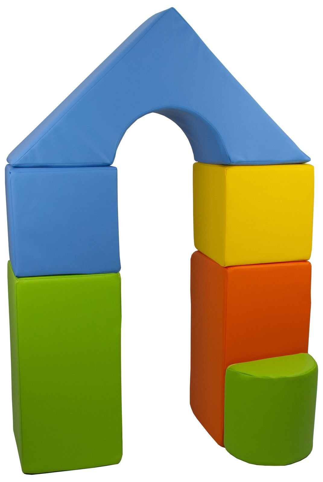 Foam Soft Play Mini Castle Set 6 Large Blocks for Toddlers - Yellow, Green, Blue & Orange