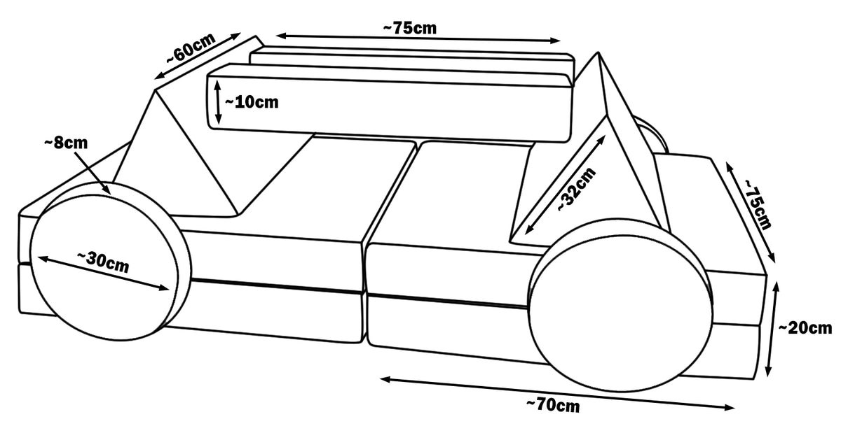 Modular Foam Kids Sofa - Play Couch for Playrooms