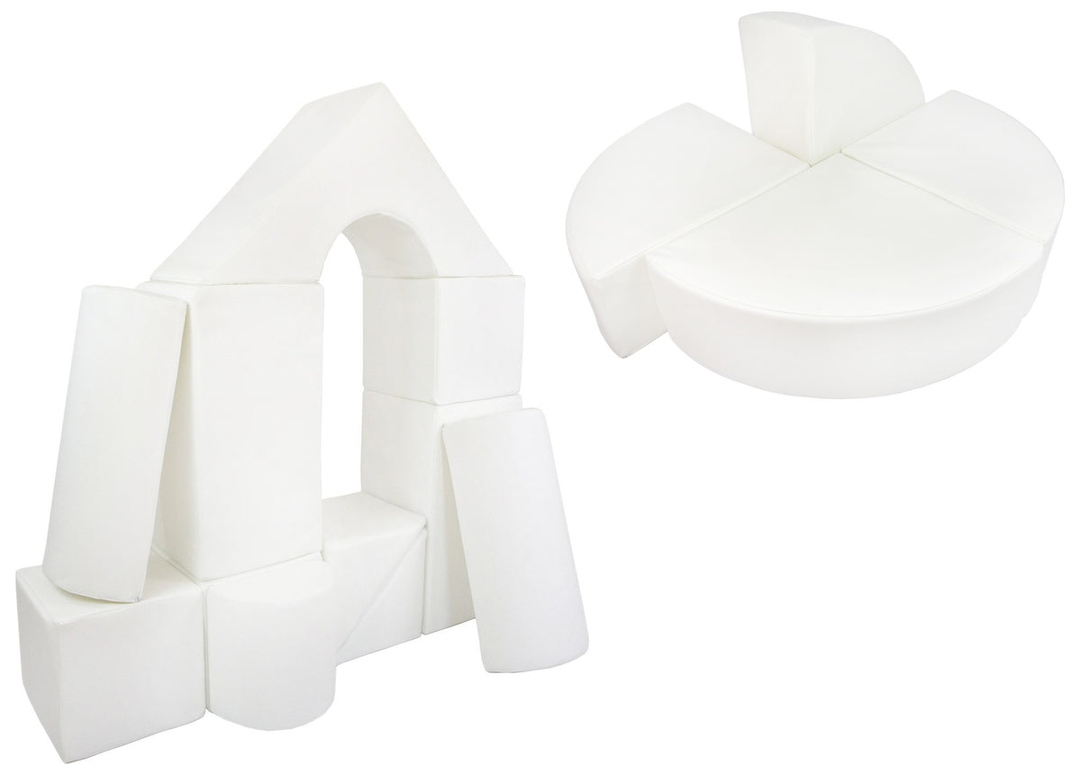 Foam Soft Play Castle & Wheel Set 15 Large Blocks