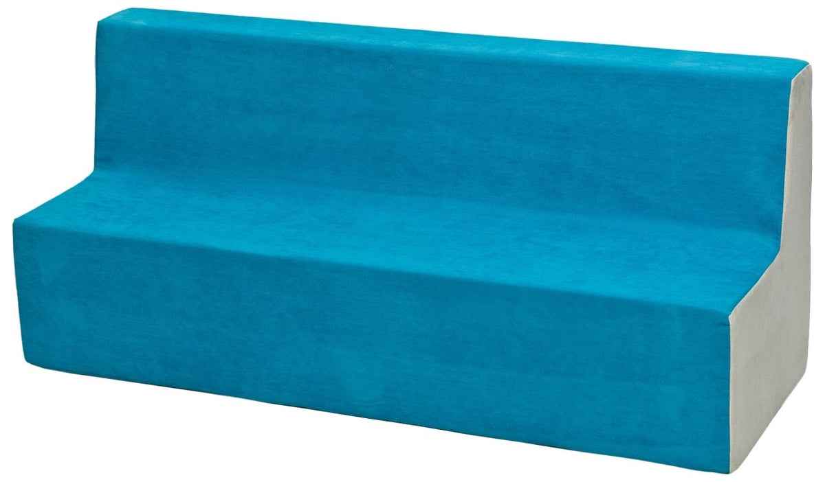 Children's Foam Sofa - Soft Kids Couch for Playrooms - Blue & Beige