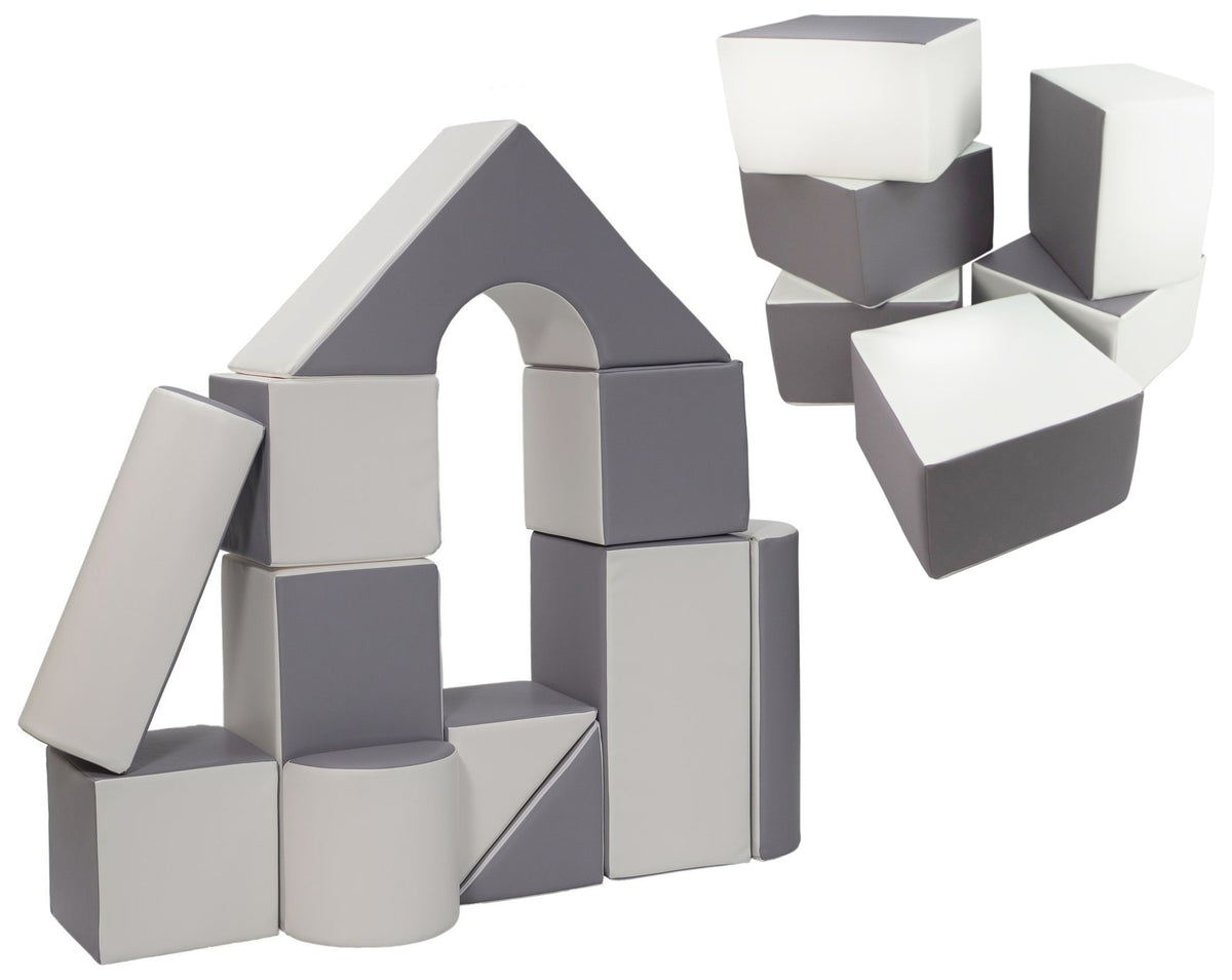 Foam Soft Play Castle & Cubes Set 17 Large Blocks