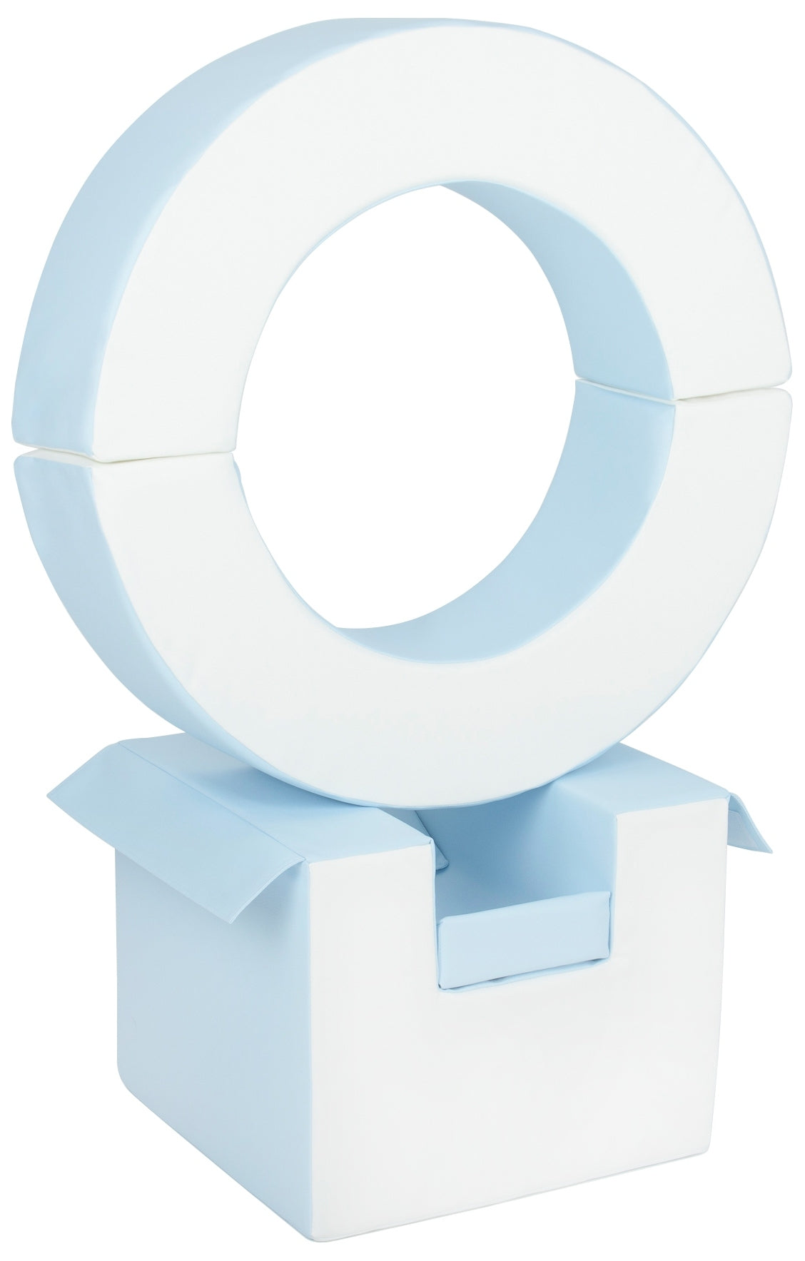 Foam Soft Play Mini Hoop Set 3 Large Blocks for Toddlers - White & Blue (Pastel)