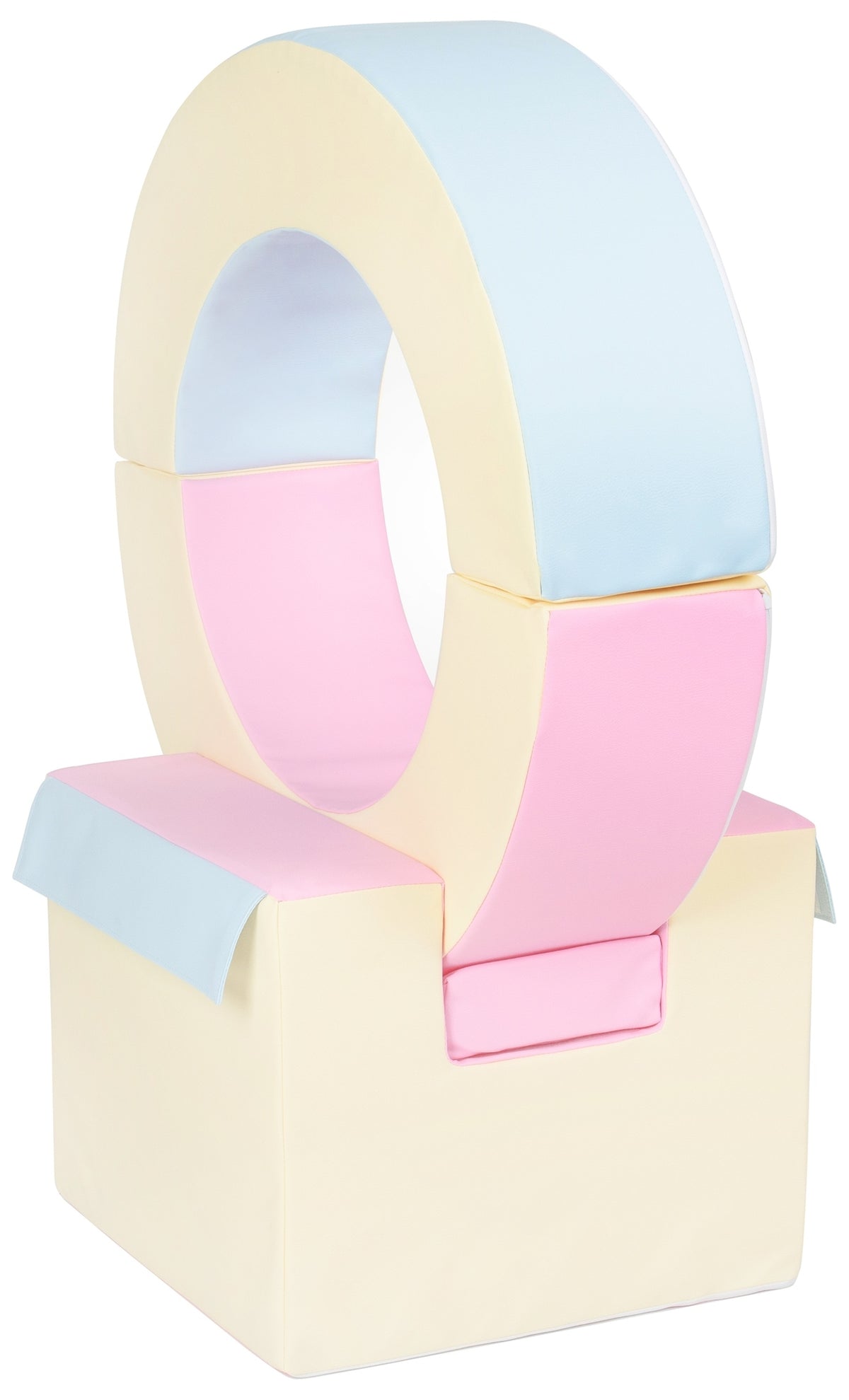 Foam Soft Play Mini Hoop Set 3 Large Blocks for Toddlers - Pink, Blue & Yellow (Pastel)