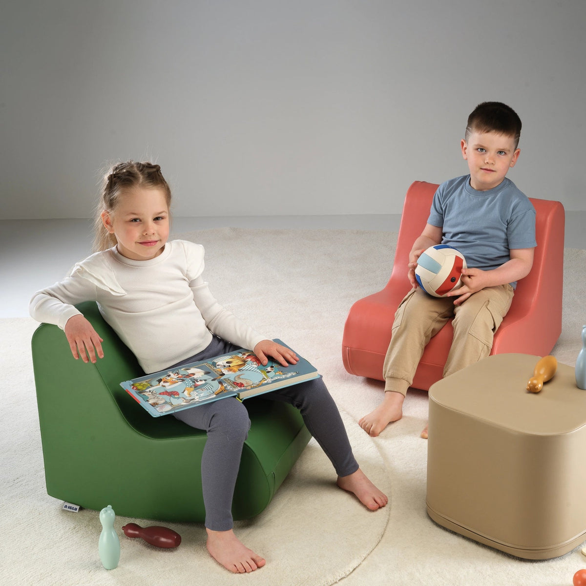 Rocking play chair in a modern playroom