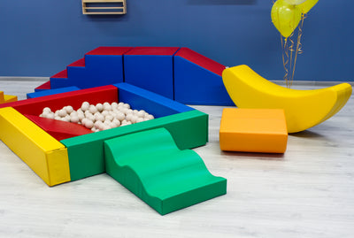 Colourful soft play set laid out for a nursery