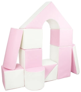 Pink & White Soft Play Castle Blocks