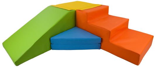 Soft Play Step and Slide Set - Green, Red, Yellow & Blue - Create your perfect Soft Play environment at home