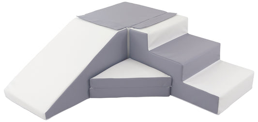 Soft Play Step and Slide Set - Grey & White - Create your perfect Soft Play environment at home