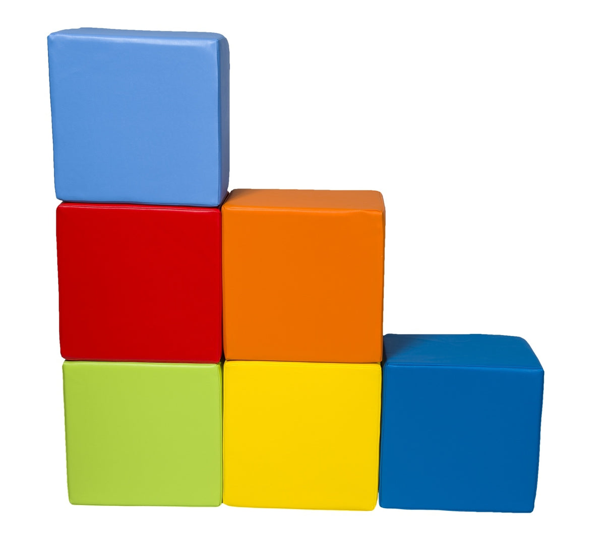 Foam Soft Play Large Cube Set 6 Blocks 40x40x25cm - Multicolour