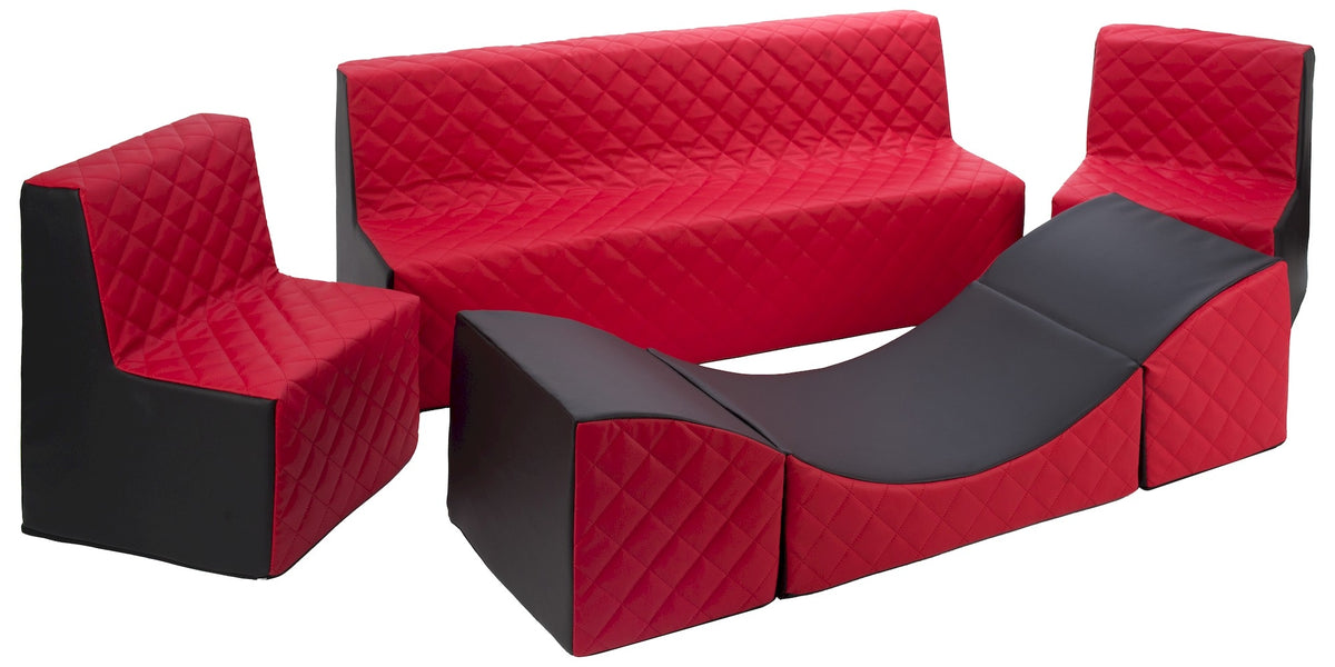 Quilted Eco Leather Kids Furniture Set 4 Piece