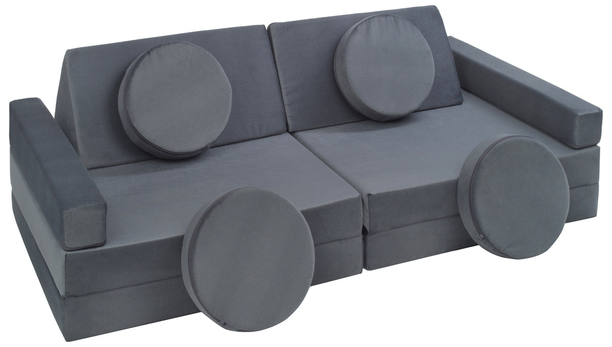Modular Foam Kids Sofa - Play Couch for Playrooms - Graphite