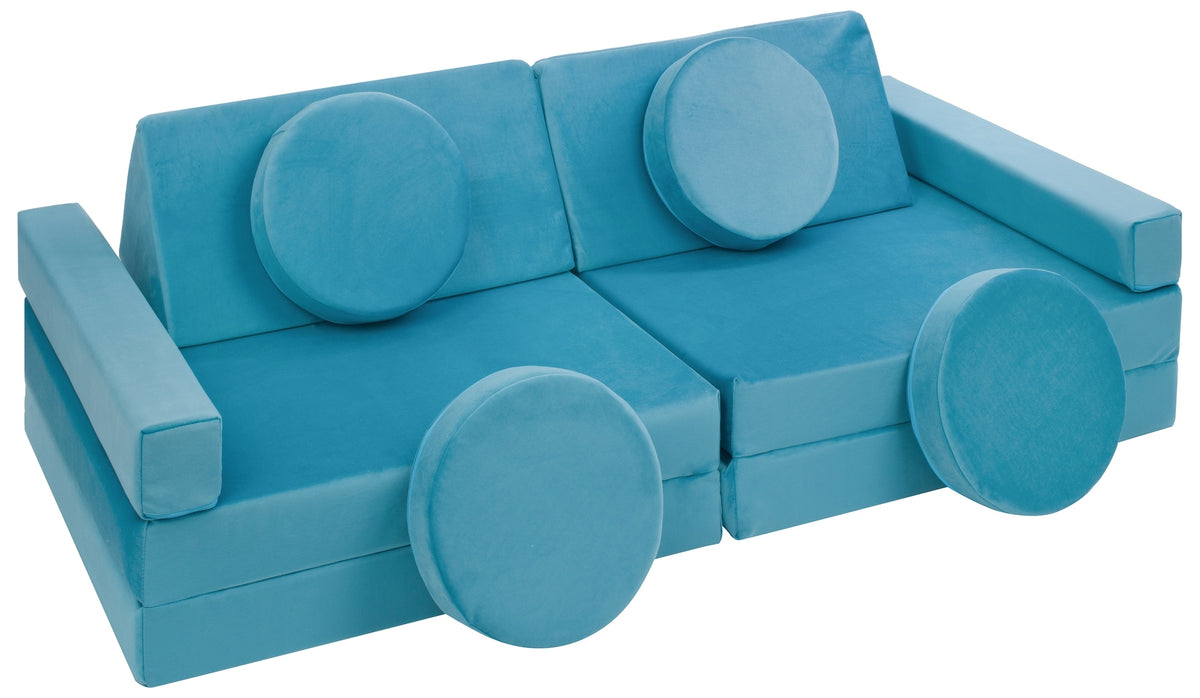 Modular Foam Kids Sofa - Play Couch for Playrooms - Turquoise