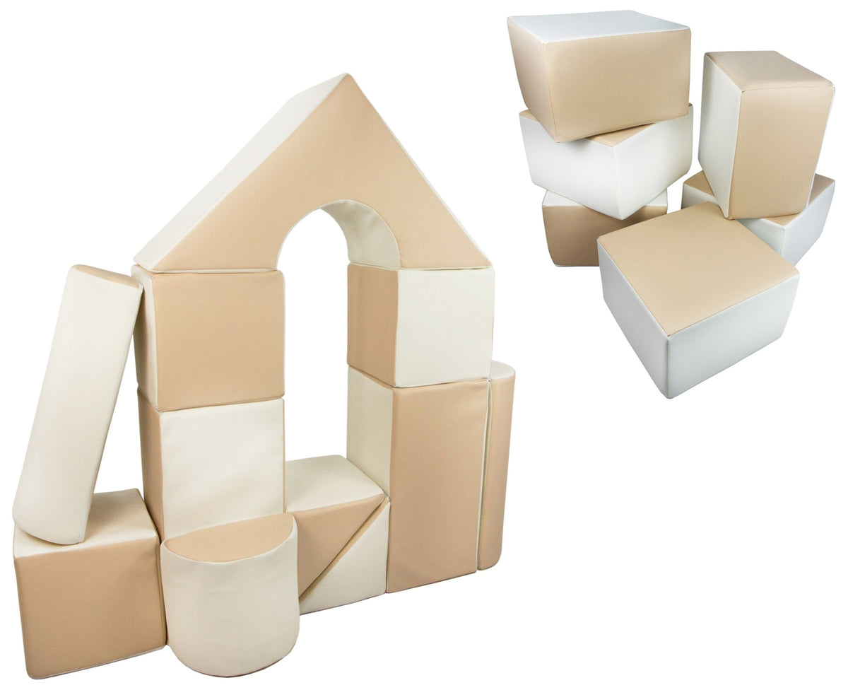 Foam Soft Play Castle & Cubes Set 17 Large Blocks