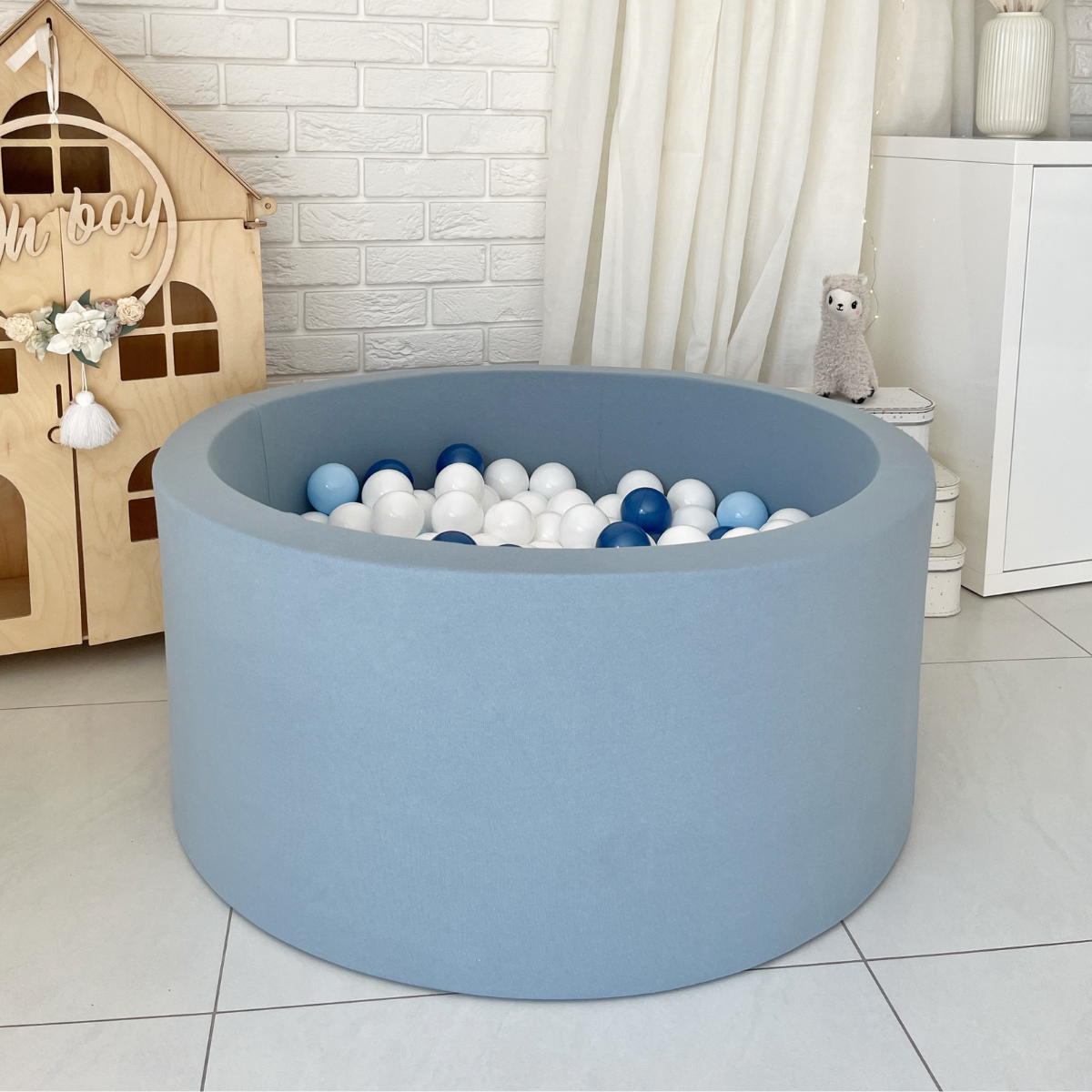Cotton XXL Ball Pit 40 x 100cm in Dusty Blue