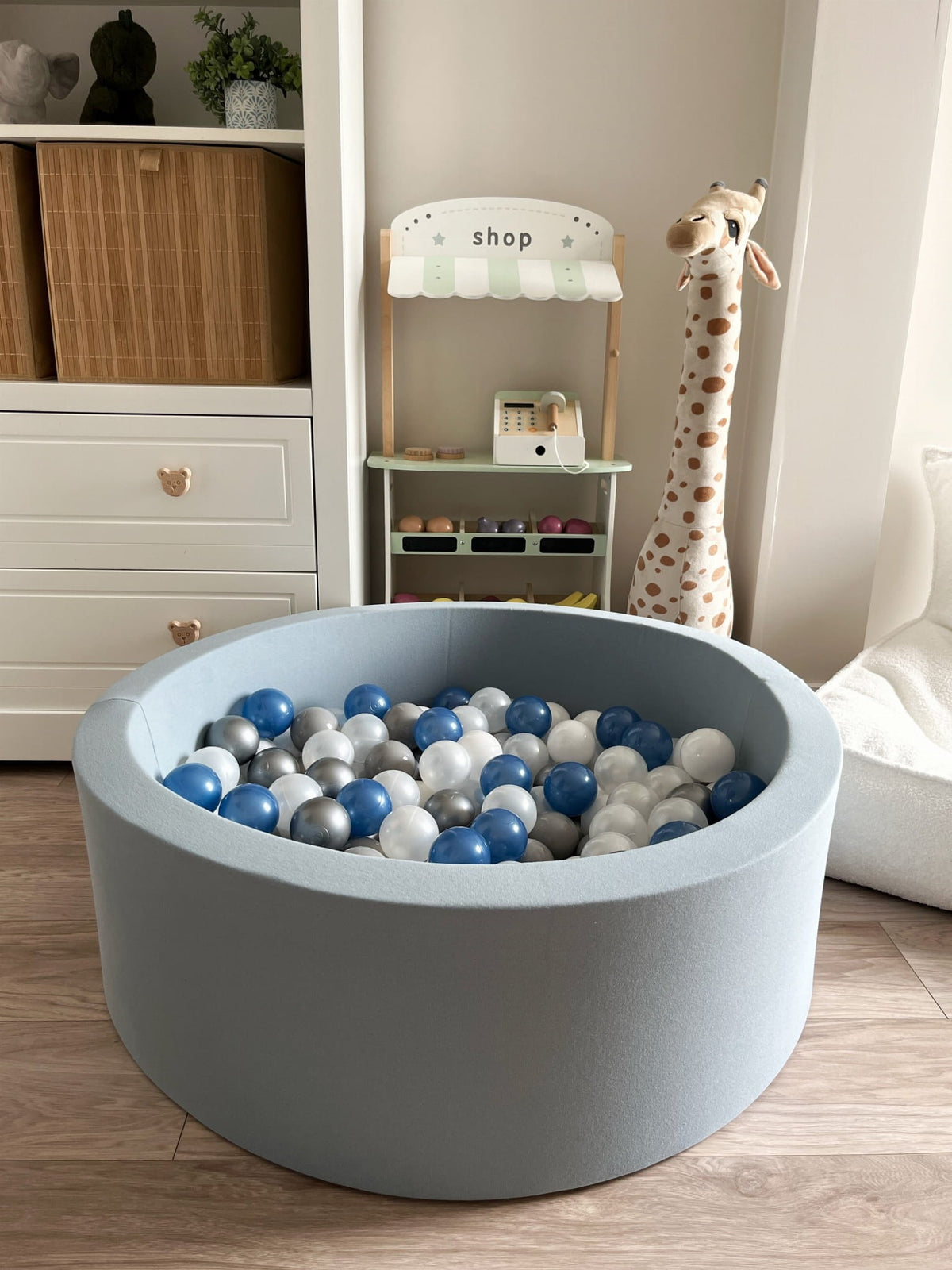 Cotton ball pit lifestyle photo