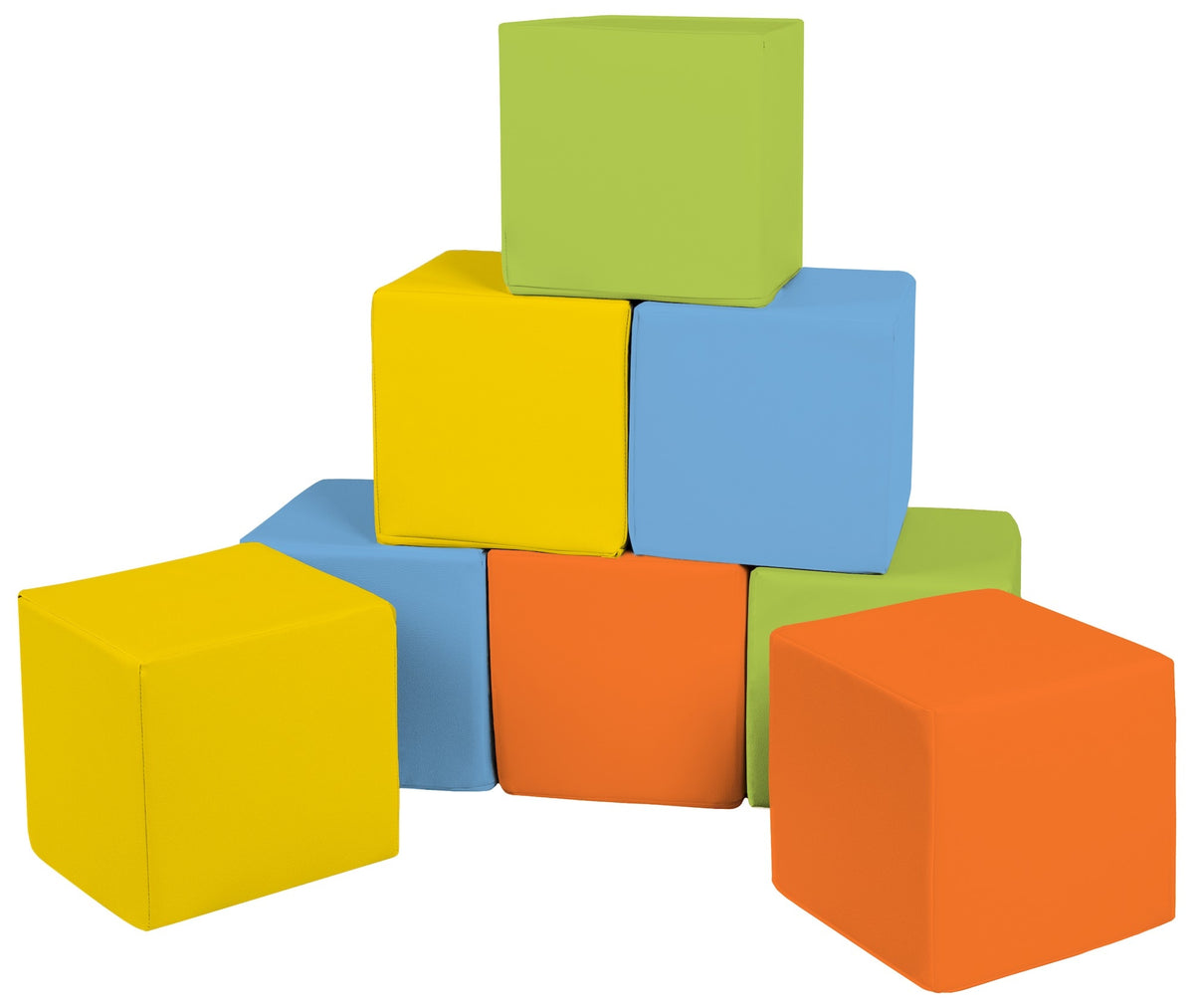 Foam Soft Play Cube Set 8 Foam Blocks for Toddlers - Yellow, Green, Blue & Orange