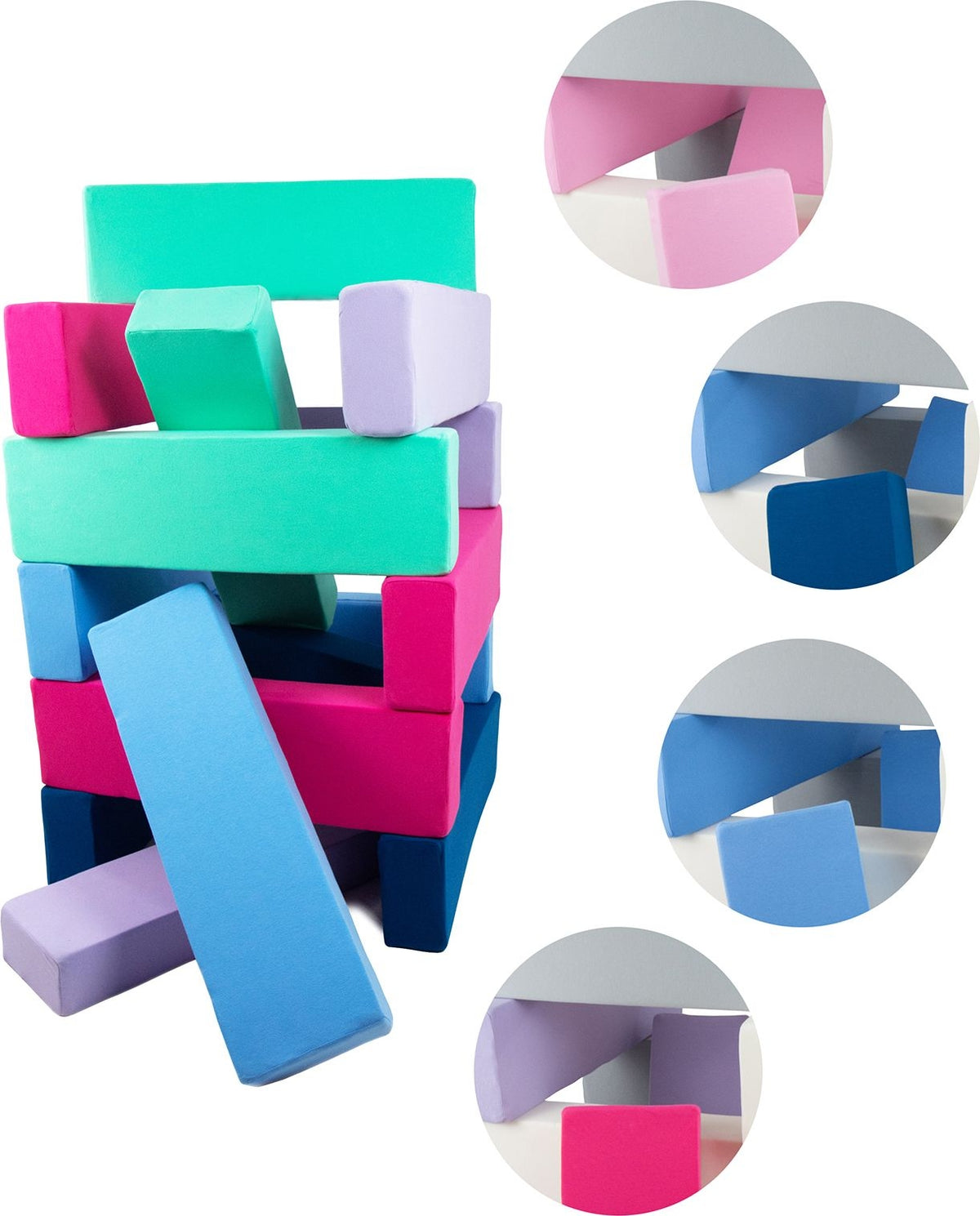 Foam Soft Play Tower Block Set 15 Pieces for Toddlers
