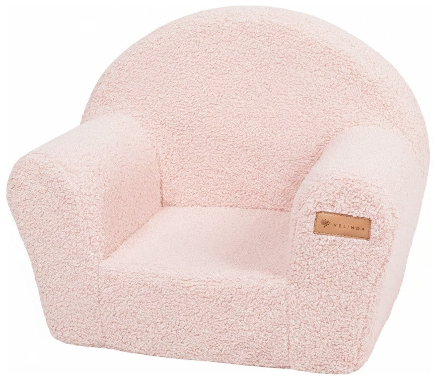 Boucle children's foam armchair - Light Pink