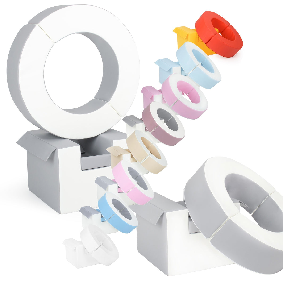 Foam Soft Play Mini Hoop Set 3 Large Blocks for Toddlers