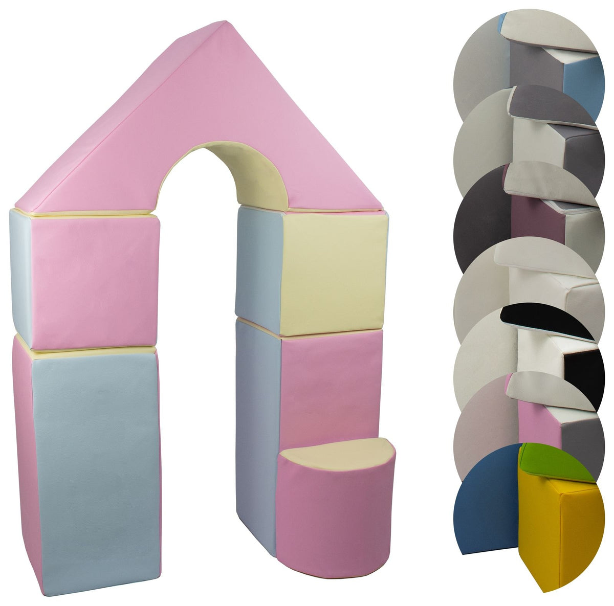 Foam Soft Play Mini Castle Set 6 Large Blocks for Toddlers