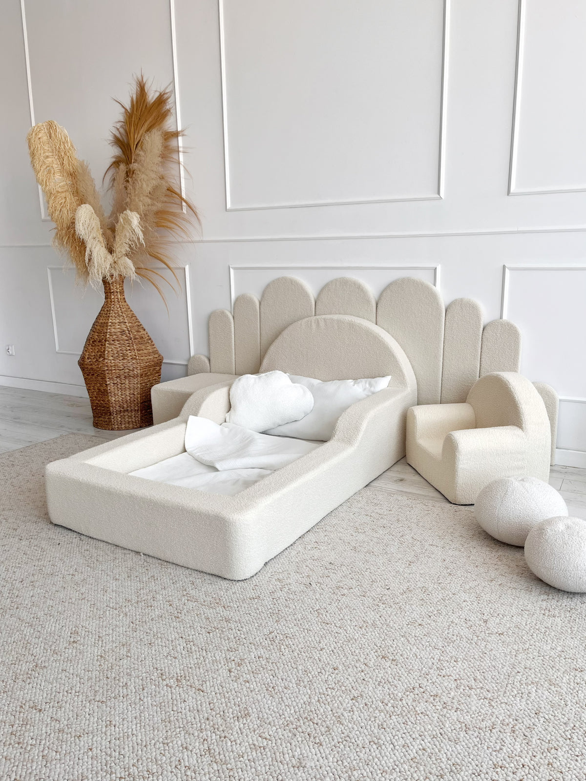 Boucle Children's Foam Bed Toddler Floor Bed